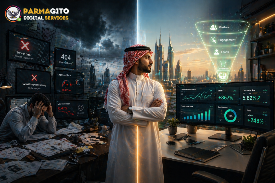 مقارنة بين المواقع الفاشلة والمواقع عالية التحويل