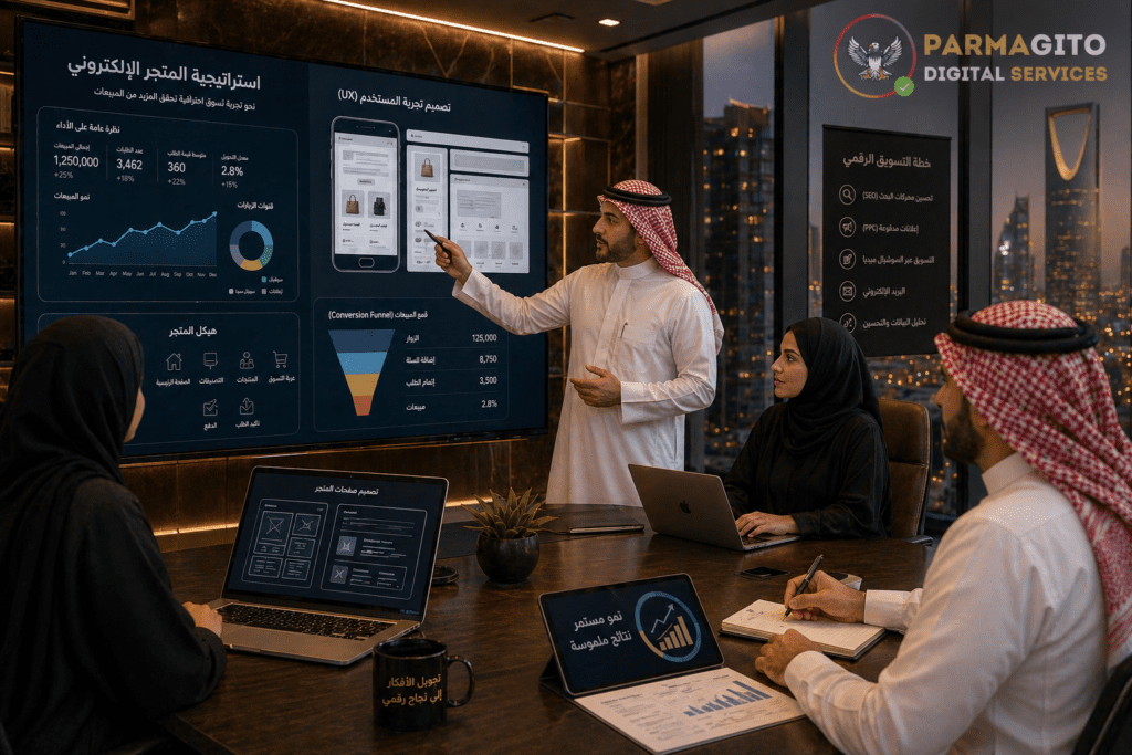 شركة رقمية تساعد عميل في بناء استراتيجية متجر إلكتروني