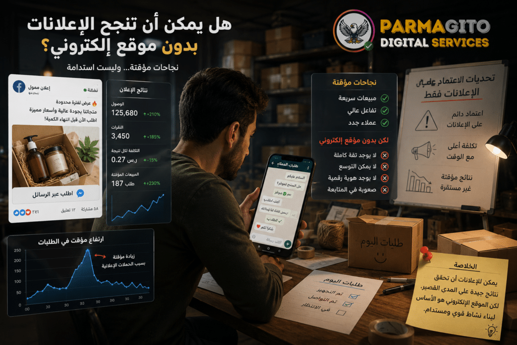 شركة صغيرة تعتمد على الإعلانات بدون موقع لتحقيق مبيعات مؤقتة