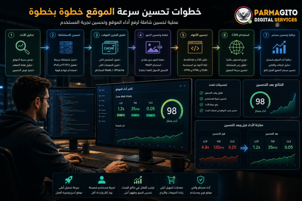 عملية تحسين سرعة الموقع خطوة بخطوة