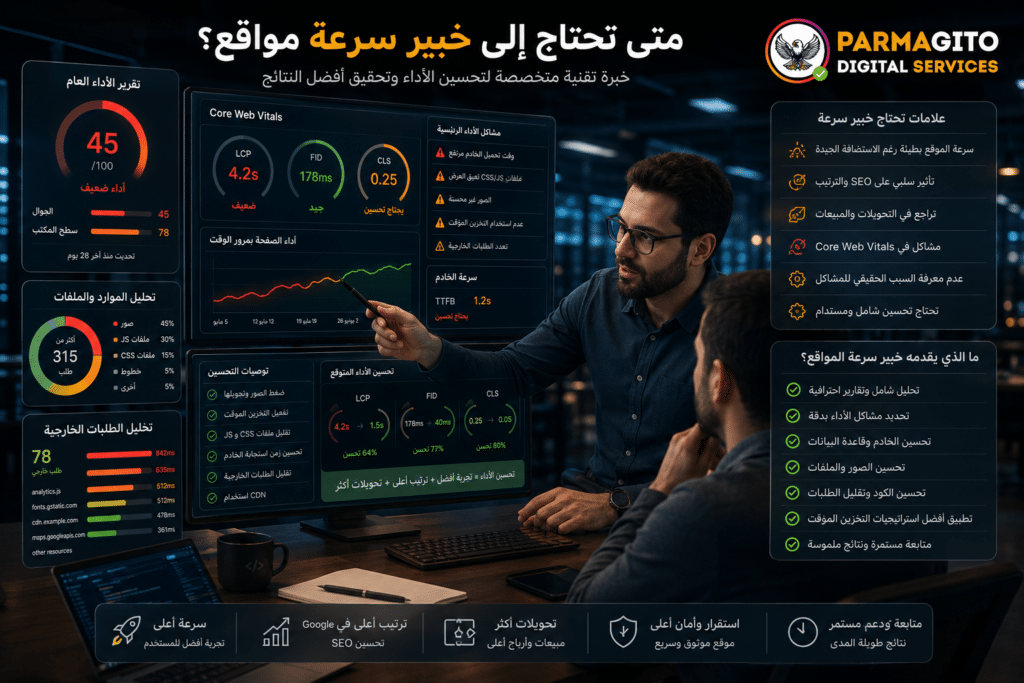 خبير احترافي لتحسين سرعة المواقع