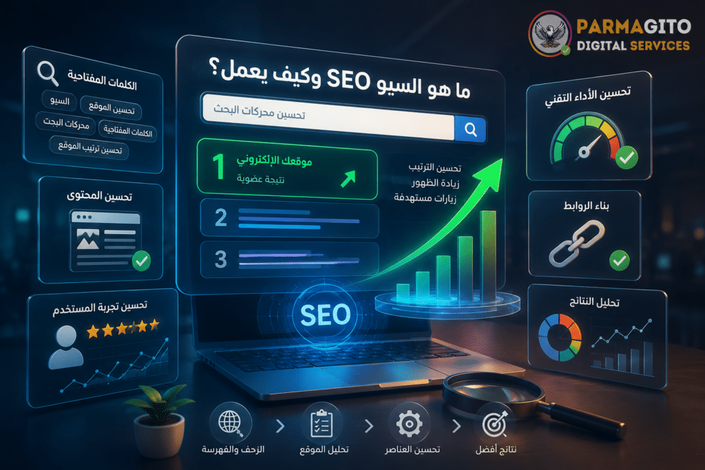 شرح بصري لكيفية تحسين السيو لظهور المواقع داخل محركات البحث