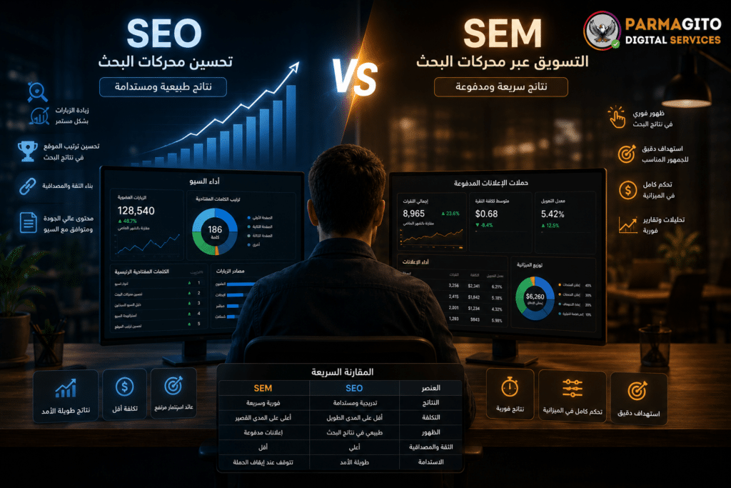مقارنة بين استراتيجيات SEO و SEM في التسويق الرقمي