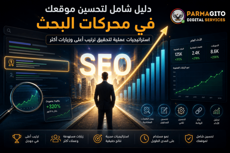 دليل شامل لتحسين الموقع في محركات البحث باستخدام استراتيجيات SEO احترافية لزيادة الزيارات وتحسين ترتيب جوجل