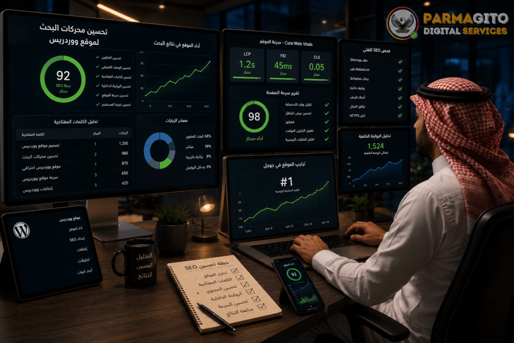 خبير SEO يقوم بتحسين موقع ووردبريس لمحركات البحث