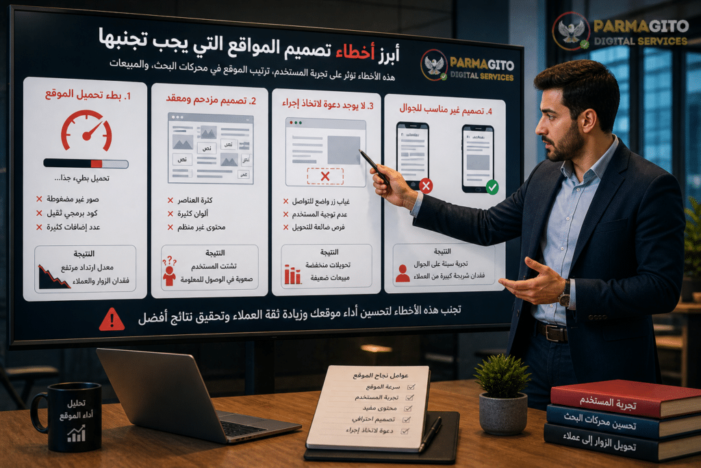 لوحة تحليل أخطاء المواقع