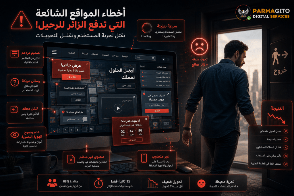 أخطاء مواقع تؤدي لخروج المستخدم