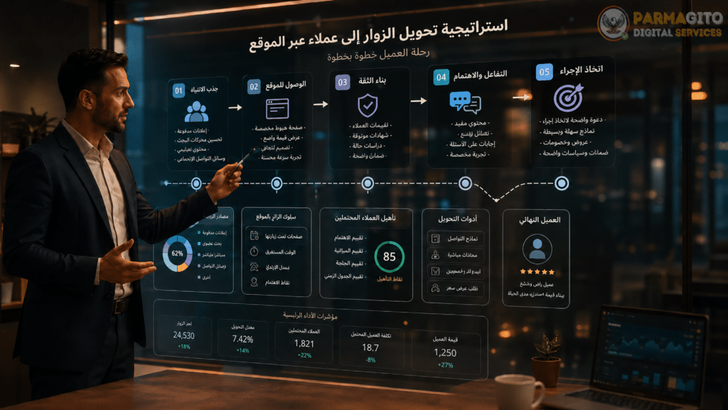 خطوات عملية لتحويل زوار الموقع إلى عملاء.